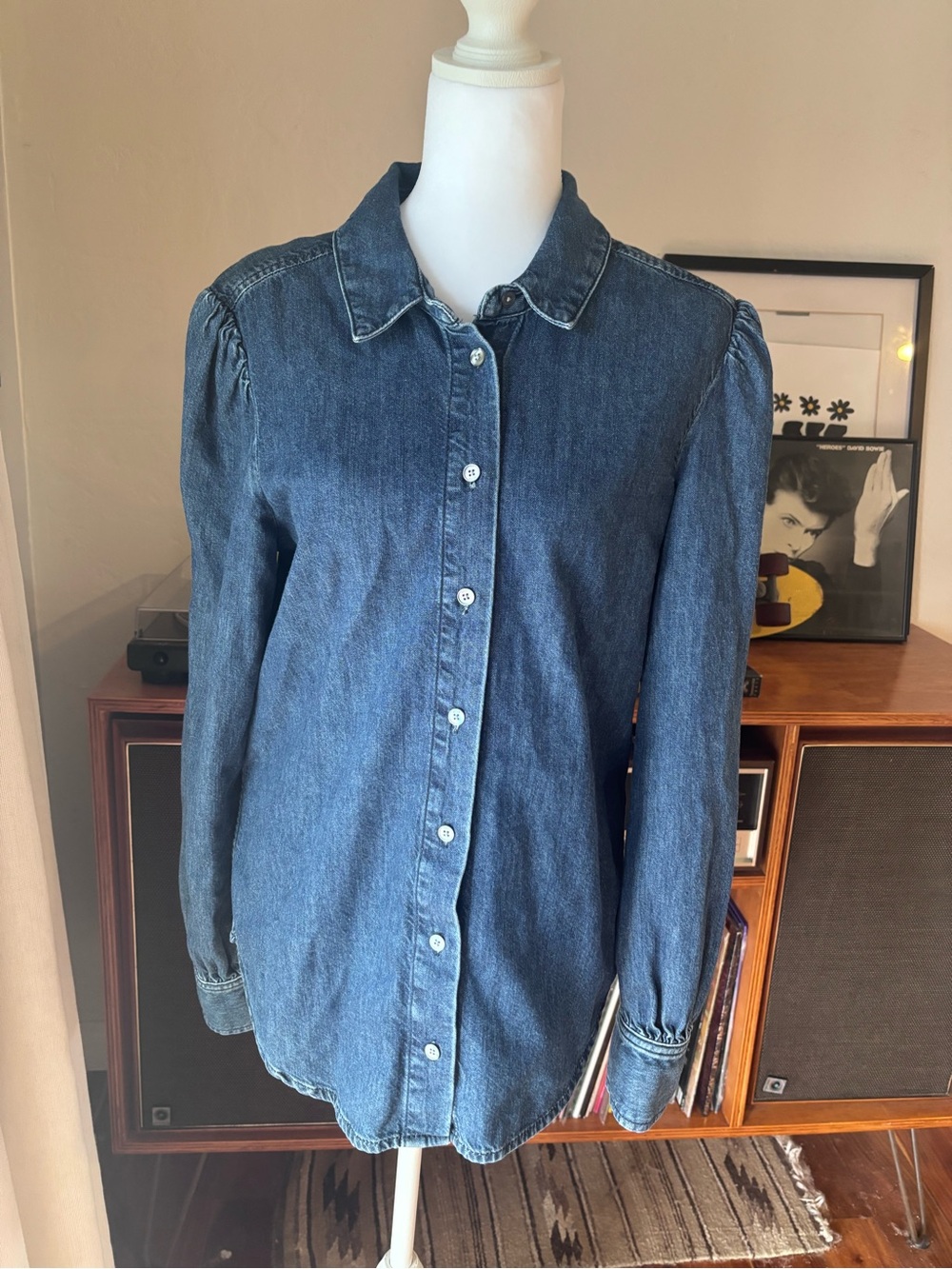 Frame  Denim Button-Up Shirt - Blue